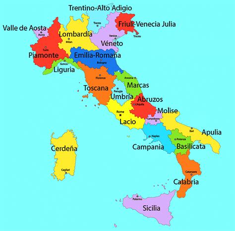 Mapa de Italia datos interesantes e información sobre el país