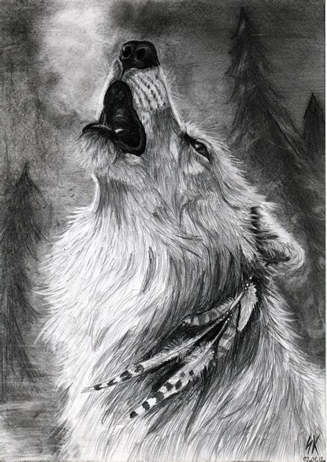 Wolf Howling Sketch At Explore Collection Of Wolf
