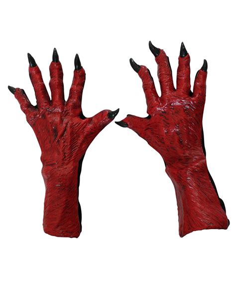 Devil Gloves Red Costume Accessories Horror