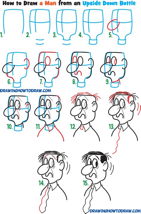 Learn How To Draw Cartoon Men Characters Faces From
