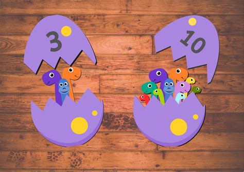 Dinosaur Math Game (preschool printable) - Nurtured Neurons