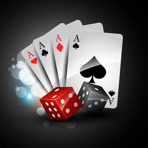 Stylish Playing Cards With Dices Vector Free Download