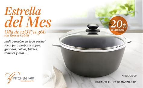 Especial de Marzo Kitchen Fair: Olla de 12QT/11.36L con tapa de cristal