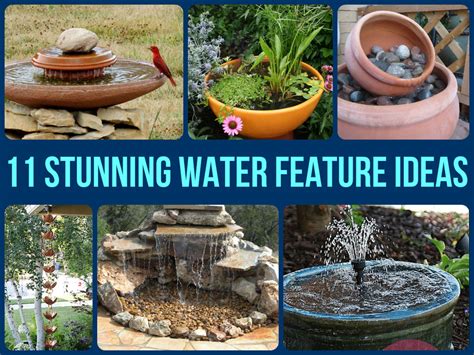 It has a container at the bottom which collects all the water and a feature similar to a shower head made out of a pipe with multiple holes in it at the bottom. 11 Stunning Water Feature Ideas