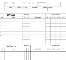 The tennis score sheet free template provides you with the official score sheet for keeping the record of scores. New Score Sheets Added to PrintablePaper.net
