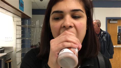 Girl Shoves Milk Carton Down Her Throat Youtube