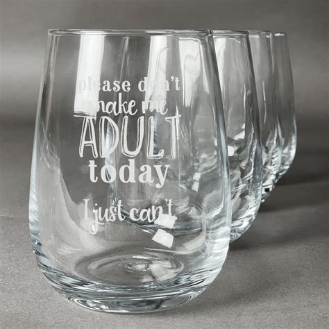 Funny Quotes And Sayings Stemless Wine Glasses Set Of 4 Personalized