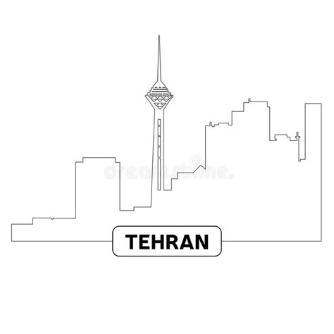 Tehran Cityscape Iran Sketch Stock Vector Illustration Of