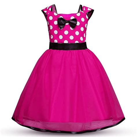Minnie Mouse Dress Girls Polka Dots Princess Party Cosplay Pageant Fancy Costume Tutu Dress Up