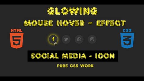 Glowing Icon Effect In Html With Css Glowing Social Media Icon Effect