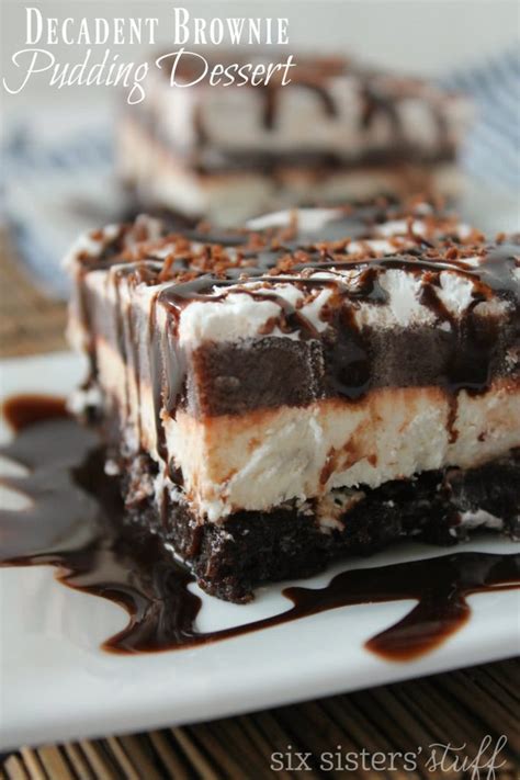 Seven layer pudding dessert is the ultimate in creamy, chocolate pudding desserts. Decadent Brownie Pudding Dessert - Six Sisters' Stuff
