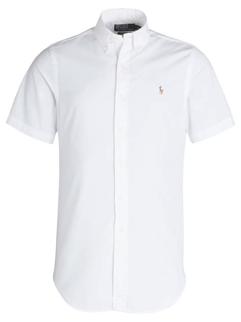Polo Ralph Lauren Chambray Short Sleeve Shirt In White For Men Lyst