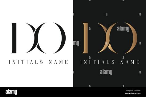 Luxury Initial Do Or Od Monogram Text Letter Logo Design Stock Vector