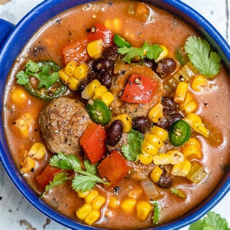 Mexican Style Meatball Soup For Healthy Comfort Food Clean Food Crush