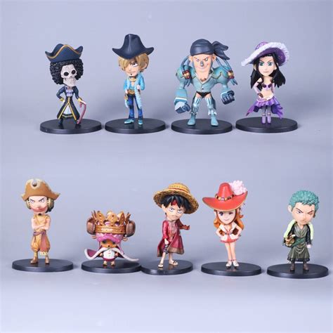 Zxz 10cm 9pcsset Anime One Piece Luffy Zoro 15th Edition Action Toy