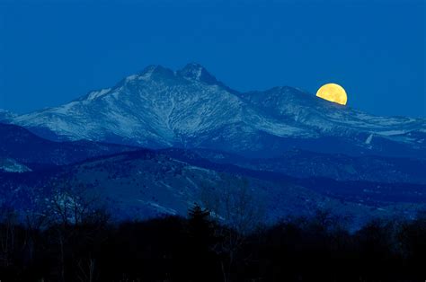 Setting Moon Behind The Rocky Mountains