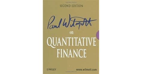 Paul Wilmott On Quantitative Finance 3 Volume Set By Paul Wilmott