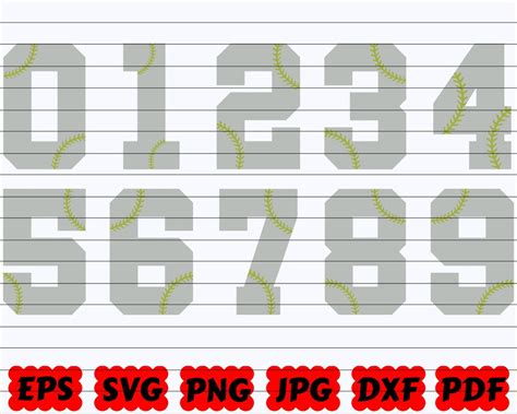 Softball Numbers Svg Numbers Svg Sport Numbers Svg Softball Numbers Cut