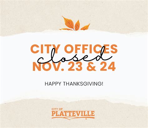 City Offices Closed November 23 And 24 2023 For Thanksgiving