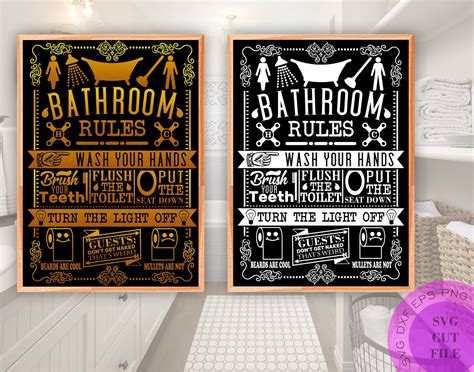 Bathroom SVG Bathroom Sign Svg Bathroom Rules Svg Farmhouse Svg