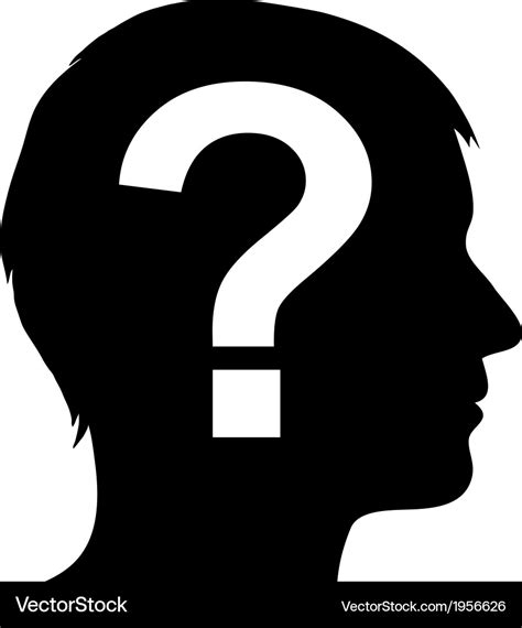 Male Silhouette With Question Mark Royalty Free Vector Image