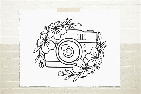 Camera With Flowers Svg File, Floral, Svg, Cut File, Cutting File