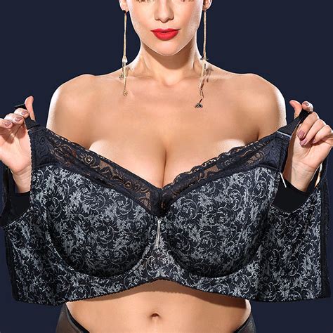 Sexy Plus Size Lace Embroidered Minimizer Full Busted Bras Newchic