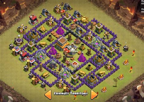 Clash Of Clans Best Defence Layout Town Hall Level 8 Hybrid