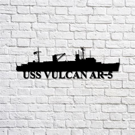 Uss Vulcan Ar 5 Navy Ship Metal Sign Memory Wall Metal Sign T For