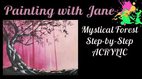 Mystical Forest For Beginners Acrylic On Canvas Painting Tutorial Youtube