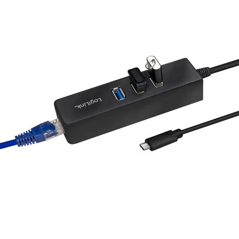 Logilink Usb 32 Gen 1x1 Usb C Auf 3 Port Hub Mit Ethernet