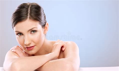 Beautiful Woman With Naked Shoulders Stock Image Image Of Portrait Naked 208887915