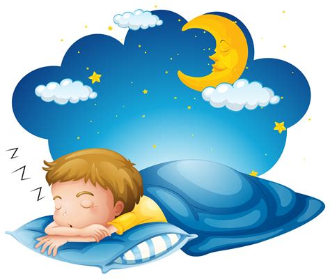 Boy Sleeping On Blue Blanket 418484 Vector Art At Vecteezy