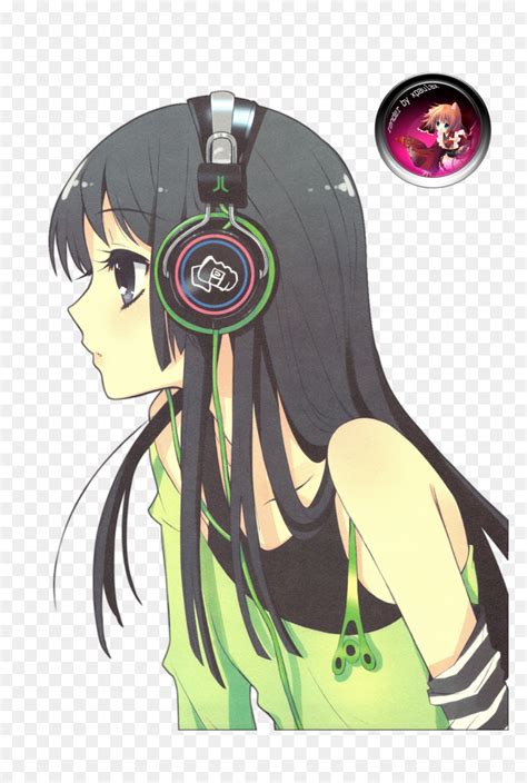 Anime Girl With Headphones Side View Hd Png Download Vhv