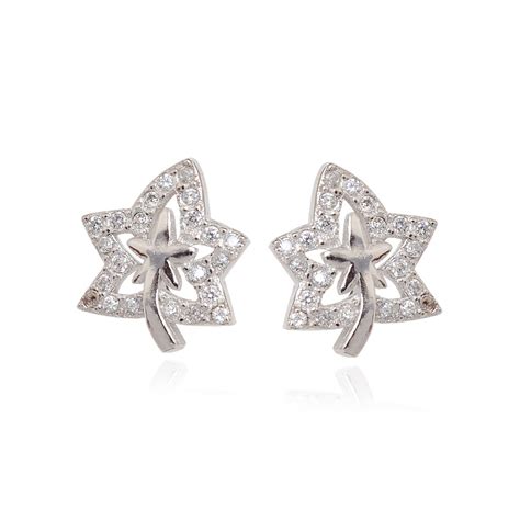Sterling Silver Flower Post Earrings For Girls