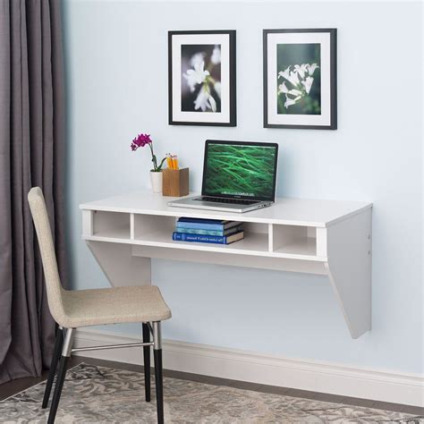 White Space Saving Laptop Tablet Computer Desk Wall Mount At Any Height