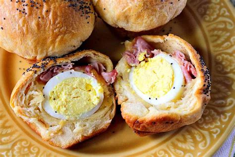 Hard Boiled Egg Stuffed Biscuits With Ham And Cheese Recipe