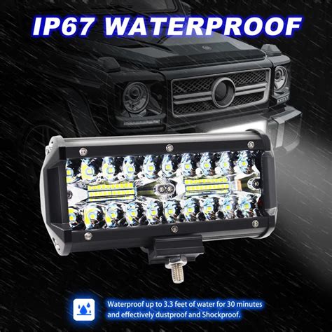 7 Inch 120w 13200lm Led Light Bar Waterproof Led Work Light Spotlight
