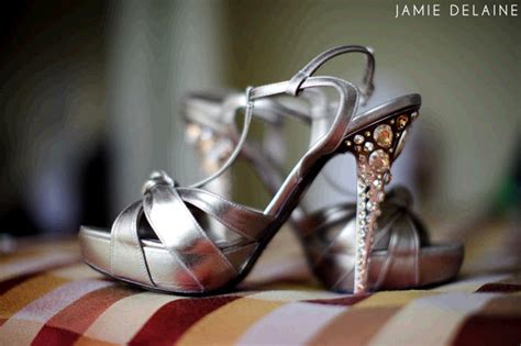Sky High Silver Platform Open Toe Bridal Heels With Rhinestone Encrusted Heels