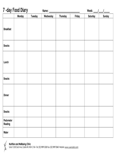 7 Day Food Diary Pdf Free Fill Out And Sign Online Dochub