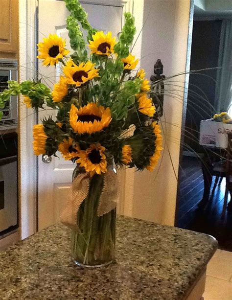 Tall Sunflower Arrangement For Picture Table For Rustic