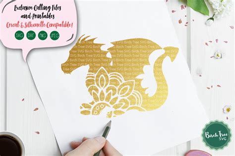 Download Dragon Mandala SVG Cut File, Dragon SVG, Dragon Cut File