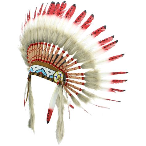 Indian Headdress Chief Feathers Bonnet Native American Gringo Fancy