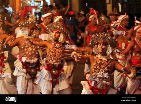 Dancers In The Great Kandy Esala Perahera Festival In Kandy Sri Stock