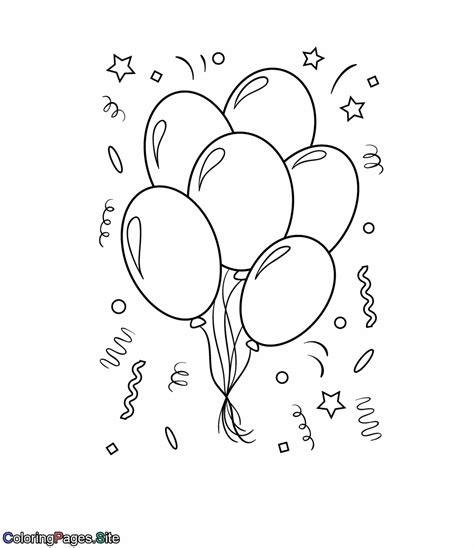Happy Birthday Balloons Coloring Pages At Getdrawings Free Download