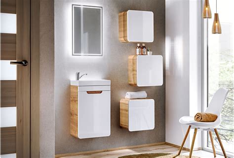 Unfollow bathroom wall cabinets to stop getting updates on your ebay feed. Details about White Gloss & Oak Bathroom Set 400mm Vanity ...