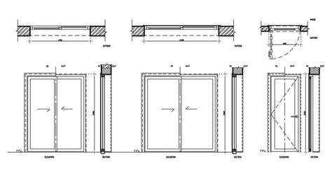Plan And Elevation Of Door And Sliding Door Of Different Sizes Cadbull