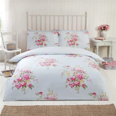 Floral Brushed Cotton Double Quilt Duvet Cover And 2 Pillowcase Bedding