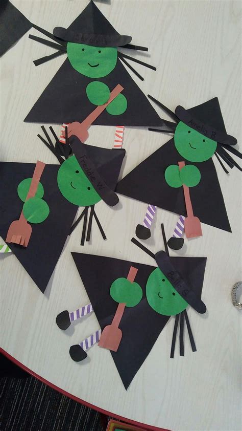 Simple Shape Witches Halloween Arts And Crafts Halloween Paper