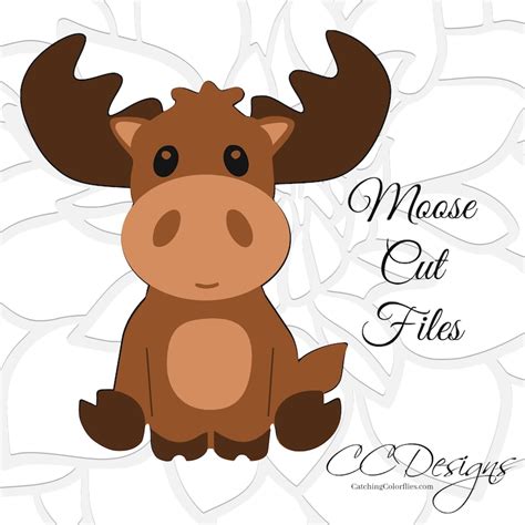 Moose Svg File Woodland Nursery Baby Moose Svg Cute Baby Etsy